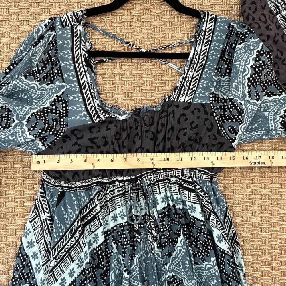 Free People Heart Of Gold Mini Dress Boho Flare Sleeves Women’s Size Small - Picture 15 of 16